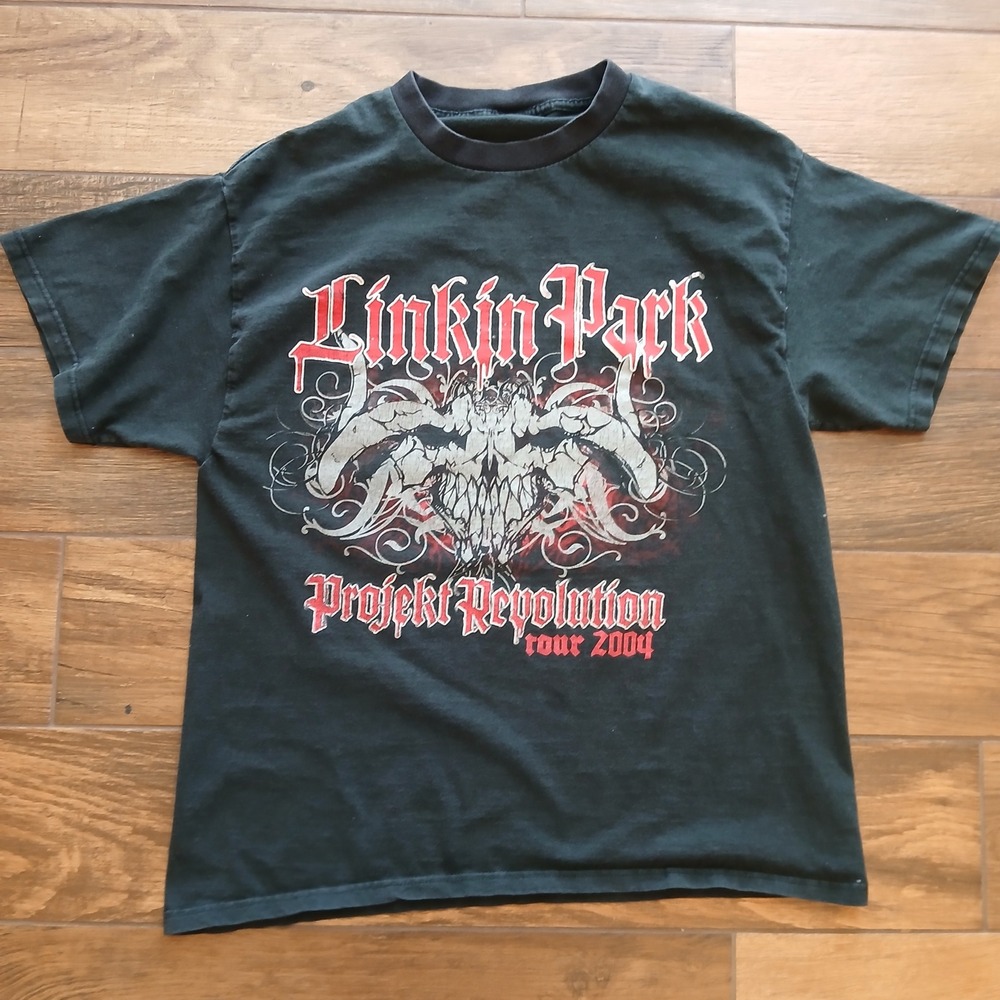 Vintage Linkin Park Shirt Men Large Black Projekt Revolution Tour 2004 Korn